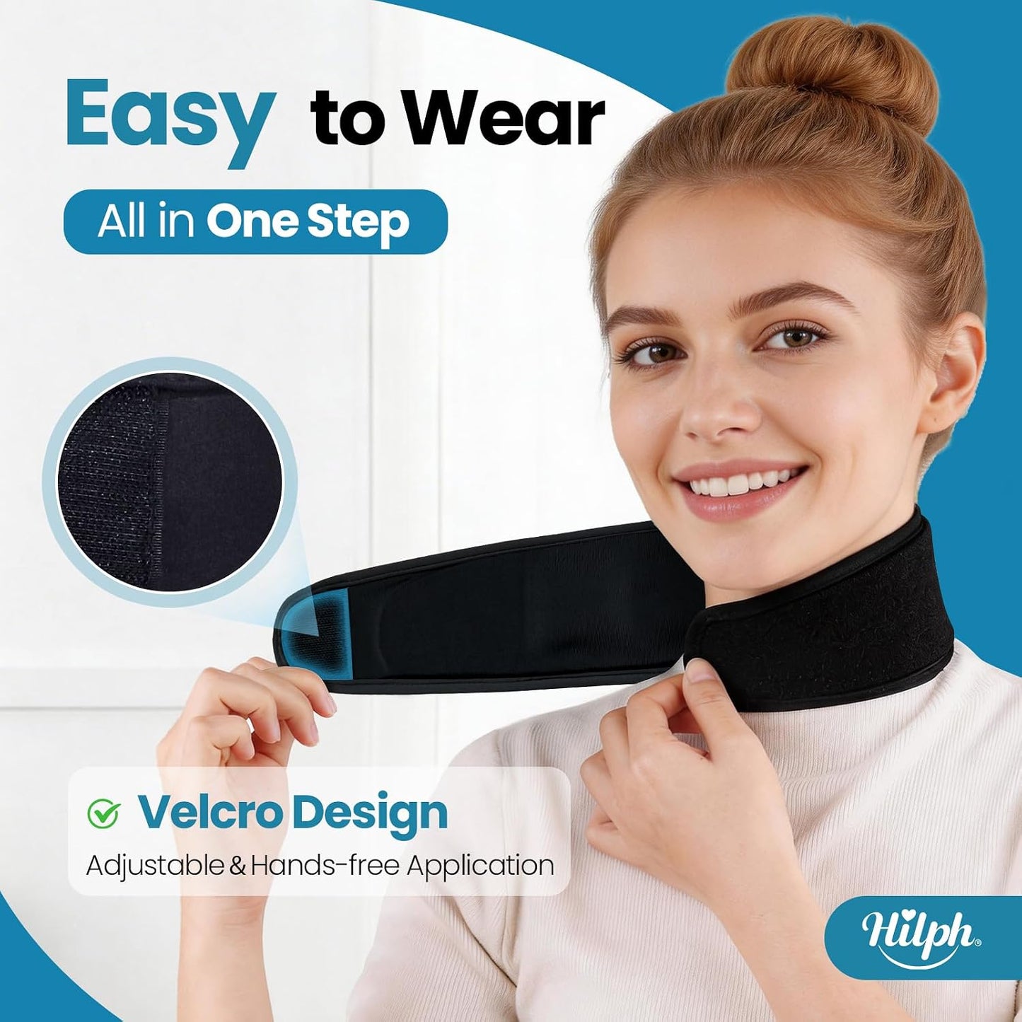 Hilph Neck Ice Pack Wrap for Tonsillectomy, 45-Minute Long-Lasting Cold | Upgraded Ice Grid Gel Design, Reusable Flexible Ice Pack for Neck Throat Cervical Thyroid Pain, Surgery Recovery, Hot Flash