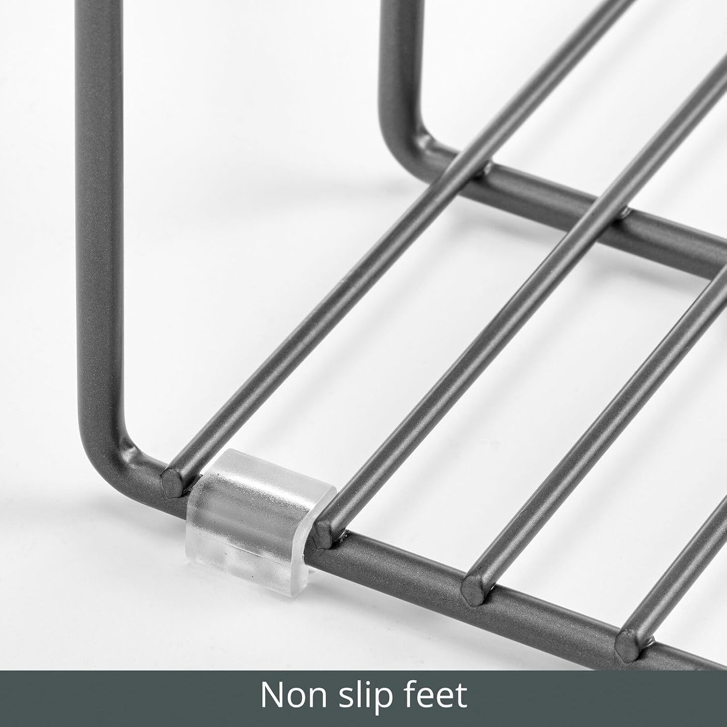 mDesign 3 Slot Tray and Pan Rack — Metal Wire Rack for Pantry and Kitchen Storage — Freestanding Pan Lid Holder Also for Baking Trays and Crockery – Silver