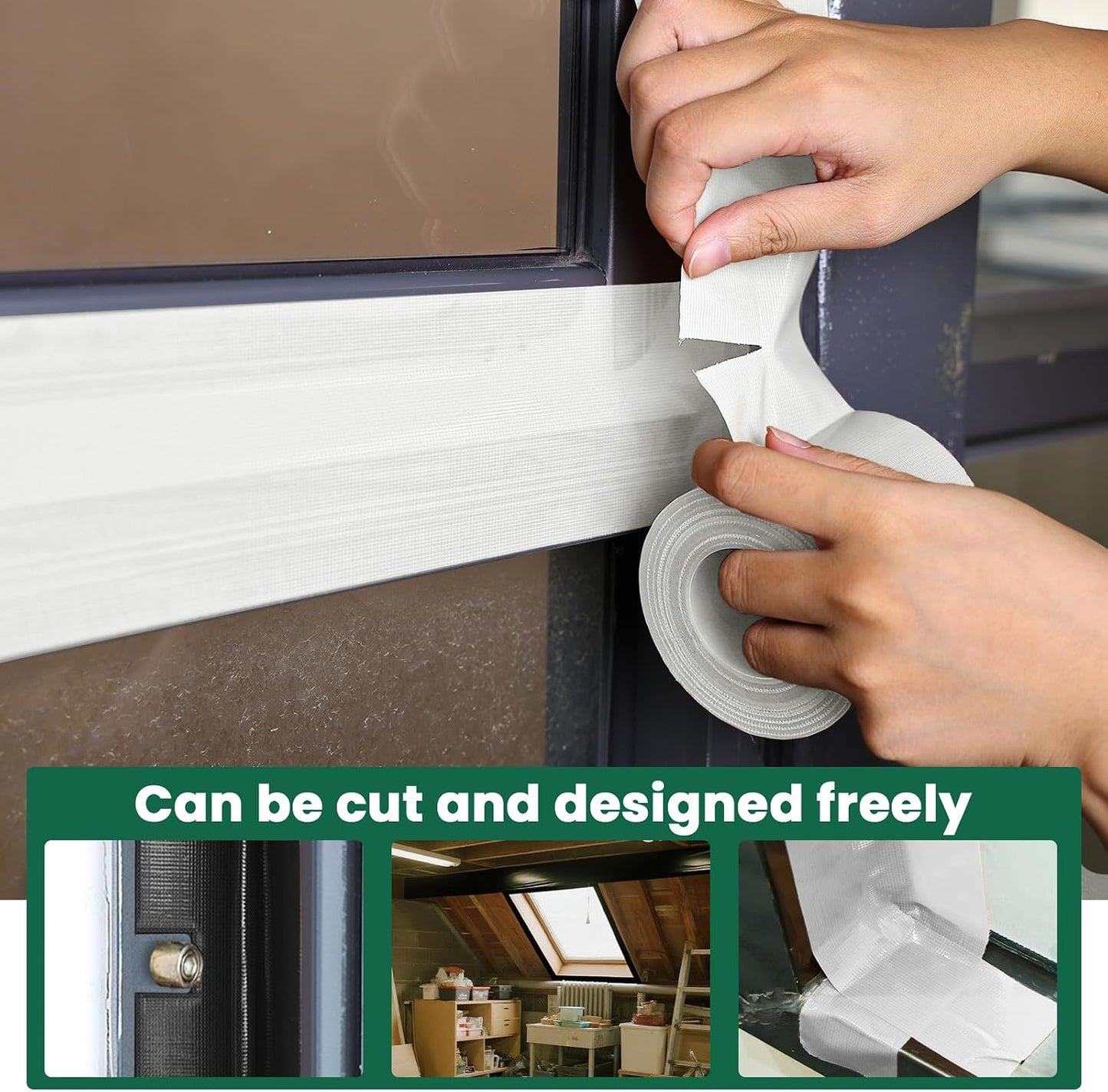 Window Sealing Tape, 20 Mil Thick Window AC Insulation Sealing Draft Tape | 3 inch X 33 FT, Blocker for Cold Heat Air, Waterproof Tape for Repair, Heavy Duty No Residue (Clear)