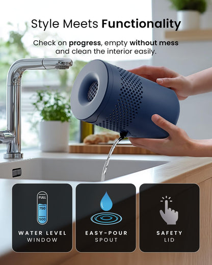 Pro Breeze Osmo Non-Electric Moisture Absorber, 44 fl.oz, Included 1.54lb Refillable Tablet, Lasts 100 Days, Ideal Silent Mini Dehumidifier for Closet, Bathroom & Bedroom, Fragrance Free, White