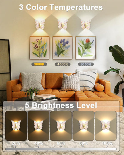 Eneru Motion Sensor Wall Sconce Set of 2, Rechargeable Wall Lights, Indoor