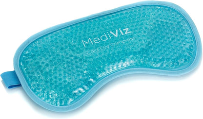 MediViz Cooling Gel Eye Mask, Blue | Cold Eye Mask for Relief from Puffy Eyes, Allergies & Headaches, Adjustable for Personalized Comfort, Reusable Mask