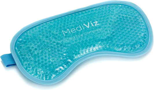 MediViz Cooling Gel Eye Mask, Blue | Cold Eye Mask for Relief from Puffy Eyes, Allergies & Headaches, Adjustable for Personalized Comfort, Reusable Mask