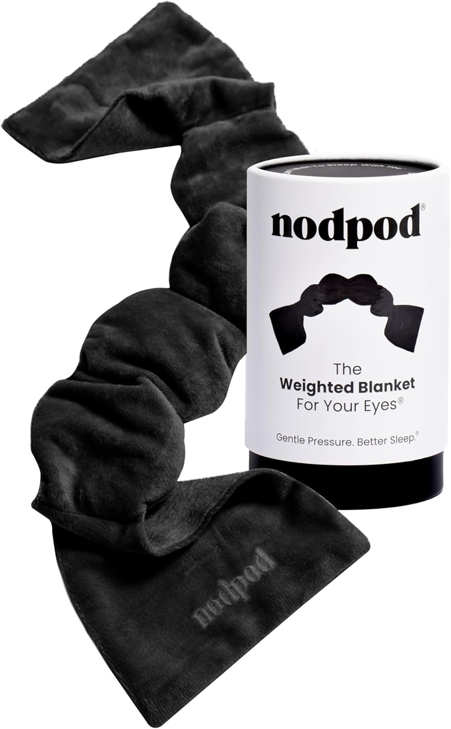 Nodpod Mineralized Silk Gentle Pressure Sleep Mask - Strap-Free, Light-Blocking Design for Sleep, Travel & Relaxation - Weighted Eye Pillow, Machine Washable (Willow)