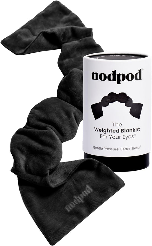 Nodpod Mineralized Silk Gentle Pressure Sleep Mask - Strap-Free, Light-Blocking Design for Sleep, Travel & Relaxation - Weighted Eye Pillow, Machine Washable (Willow)
