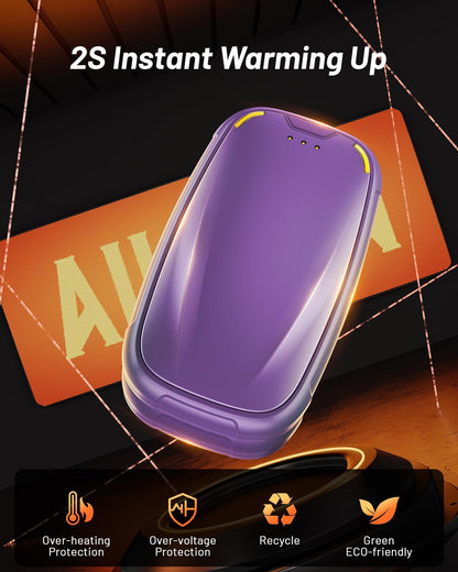 Hand Warmers Rechargeable 2 Pack, 3-Settings Rechargeable Hand Warmer, AI Smart Heating, Pocket Portable Electric Hands Warmer, Magnetic Handwarmers, A Winter for Kids and Loved Ones