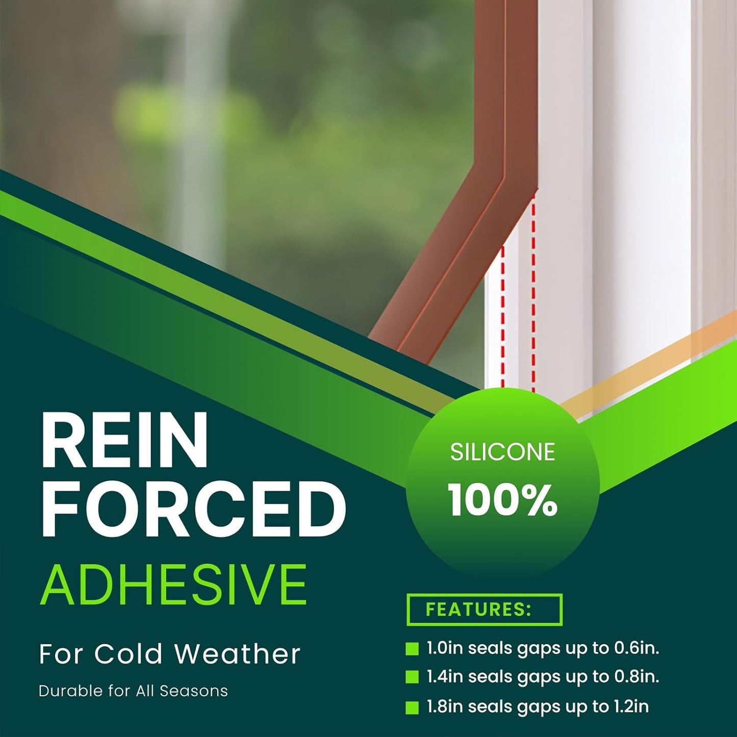 Weather Stripping Door Seal - Updated 1.4in Door Draft Stopper | Silicone Seal Strip for House and Glass Shower Doors for Windows Gaps of Collision and Side, Window Insulation for Winter