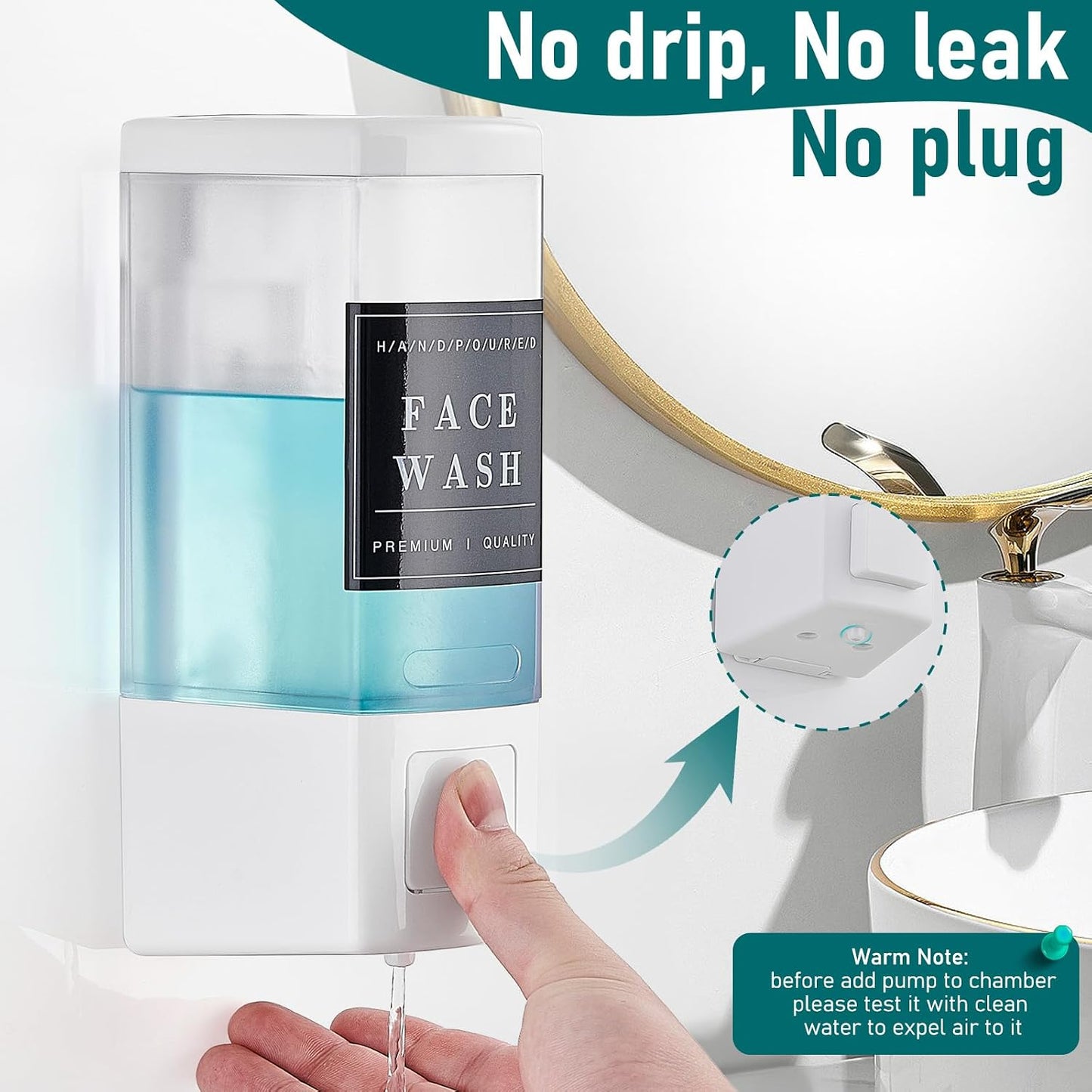 Pollock Shampoo and Conditioner Dispenser,Black 3 Chamber * 500ML | Shower Soap Dispenser Wall Mounted, Body Wash Dispenser No Drill,Refillable Shower Dispenser for Bathroom,Hotel,Public Place