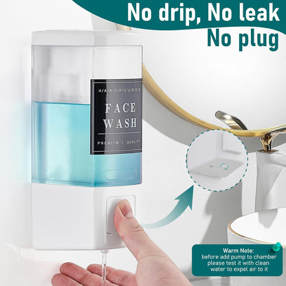 Pollock Shampoo and Conditioner Dispenser,Black 3 Chamber * 500ML | Shower Soap Dispenser Wall Mounted, Body Wash Dispenser No Drill,Refillable Shower Dispenser for Bathroom,Hotel,Public Place