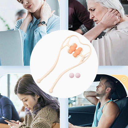 predolo Trigger Point Massager Manual Neck Massager Portable Ergonomic Handle Design Massager Tool Handheld Neck Massage Instrument, Orange