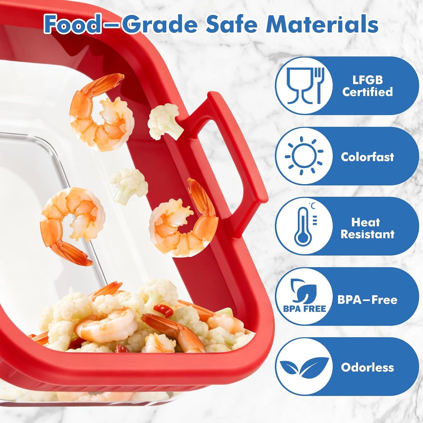 Air Fryer Accessories for Ninja Foodi DZ401, DZ550, SL401, SL451 10Qt | Glass Liners with Silicone Handles for 4-6 Qt Air Fryer, Heat-resistant, Dishwasher-safe, BPA-free