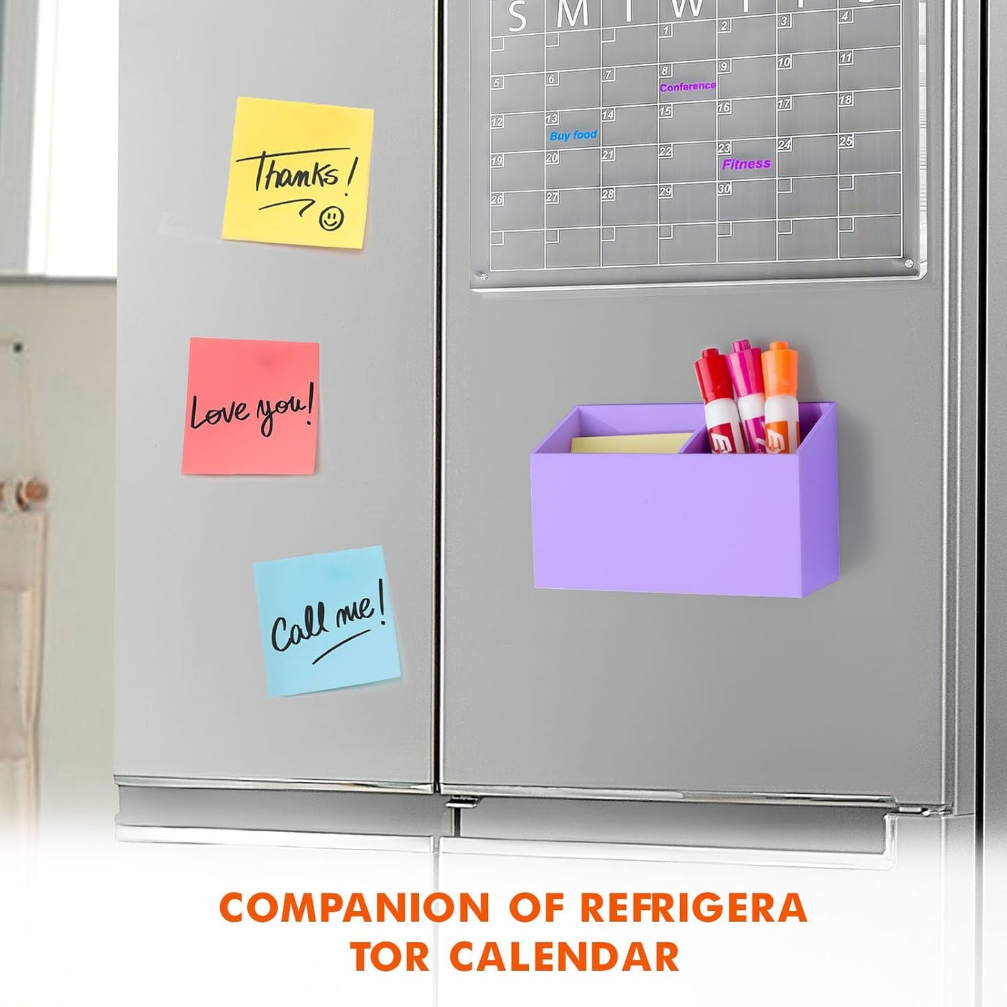 BEYGORM Magnetic Dry Erase Marker Holder for Whiteboard & Refrigerator | Non-slip Acrylic Pen Holder for Classroom, Fridge Magnet, Locker Organizer Accessories, Teacher & School Supplies(Black)