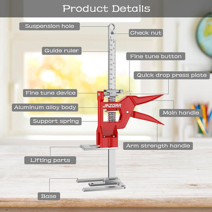 2Pcs Metal Labor Saving Arm Jack, Hand Furniture Lifter Tool, Furniture Jack, 440LBS Capacity Precise Control Slow/Fast Descent for Lifting Door Furniture, Window, Wall Tile Positioning