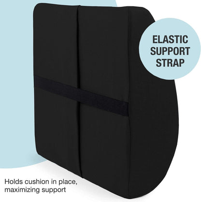 DMI Lumbar Support Pillow for Chair to Assist with Back Support with Removable Washable Cover and Firm Insert to Ease Lower Back Pain while Improving Posture, 14 x 13 x 5, Contoured Foam, Elite, Gray