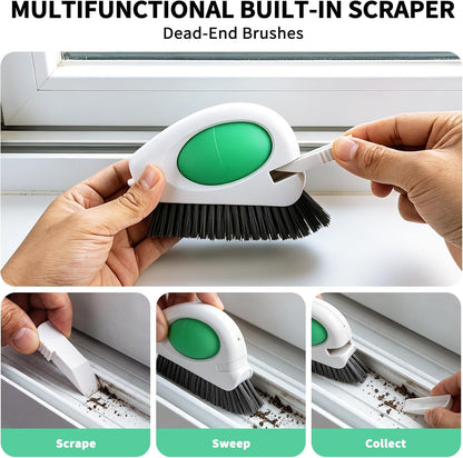 Allinside 2 in 1 Groove Cleaning Brush, Window Track Cleaning Tools with Soft Air Bulb, Press-to-Blow Crevice Cleaner for Sliding Door Tracks, Window Sills, Keyboards and Tight Spaces