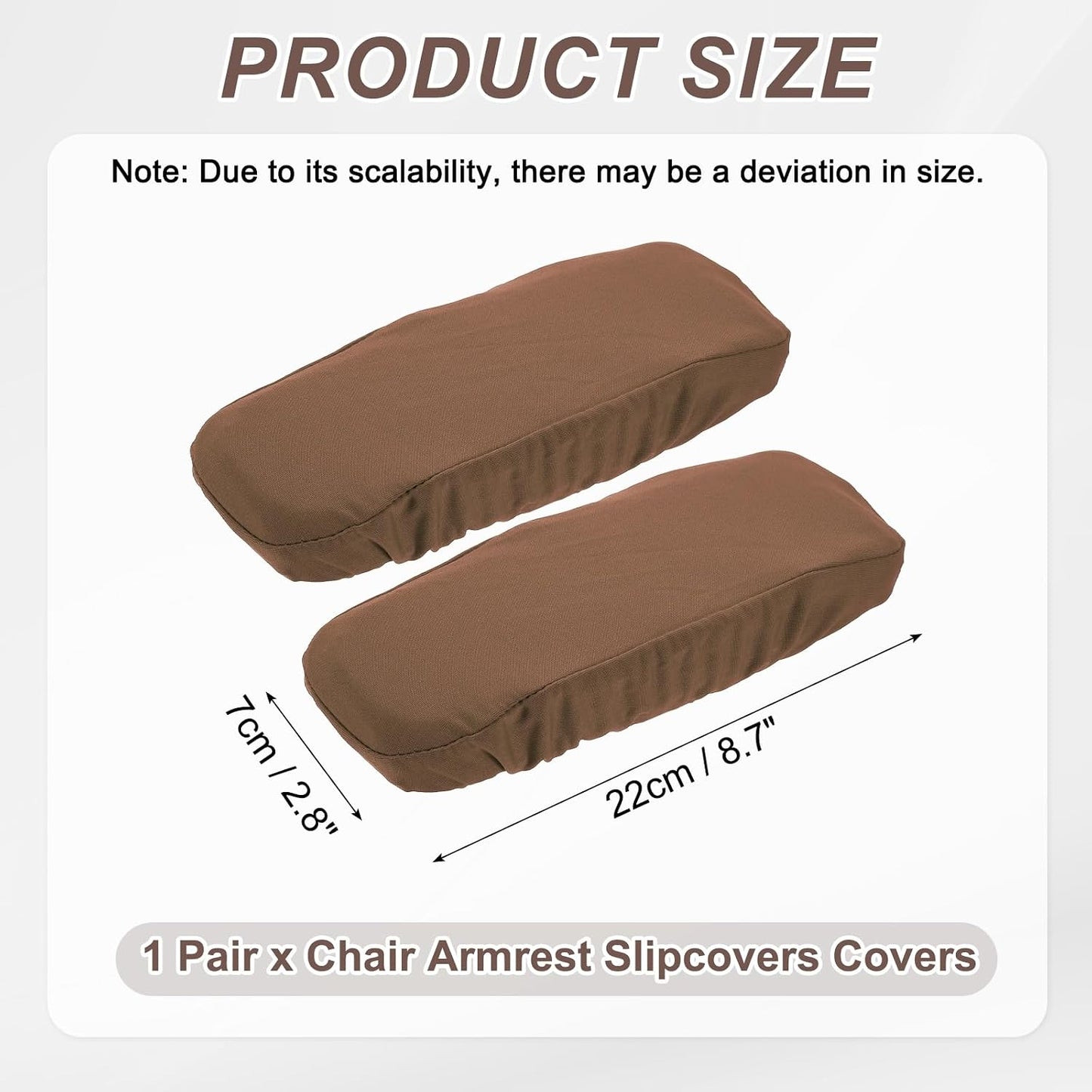 uxcell Chair Armrest Slipcovers Covers, 32 x 8cm Polyester Removable Seat Hand Rest Protector for Office Chairs Desk Chair(Dark Gray)