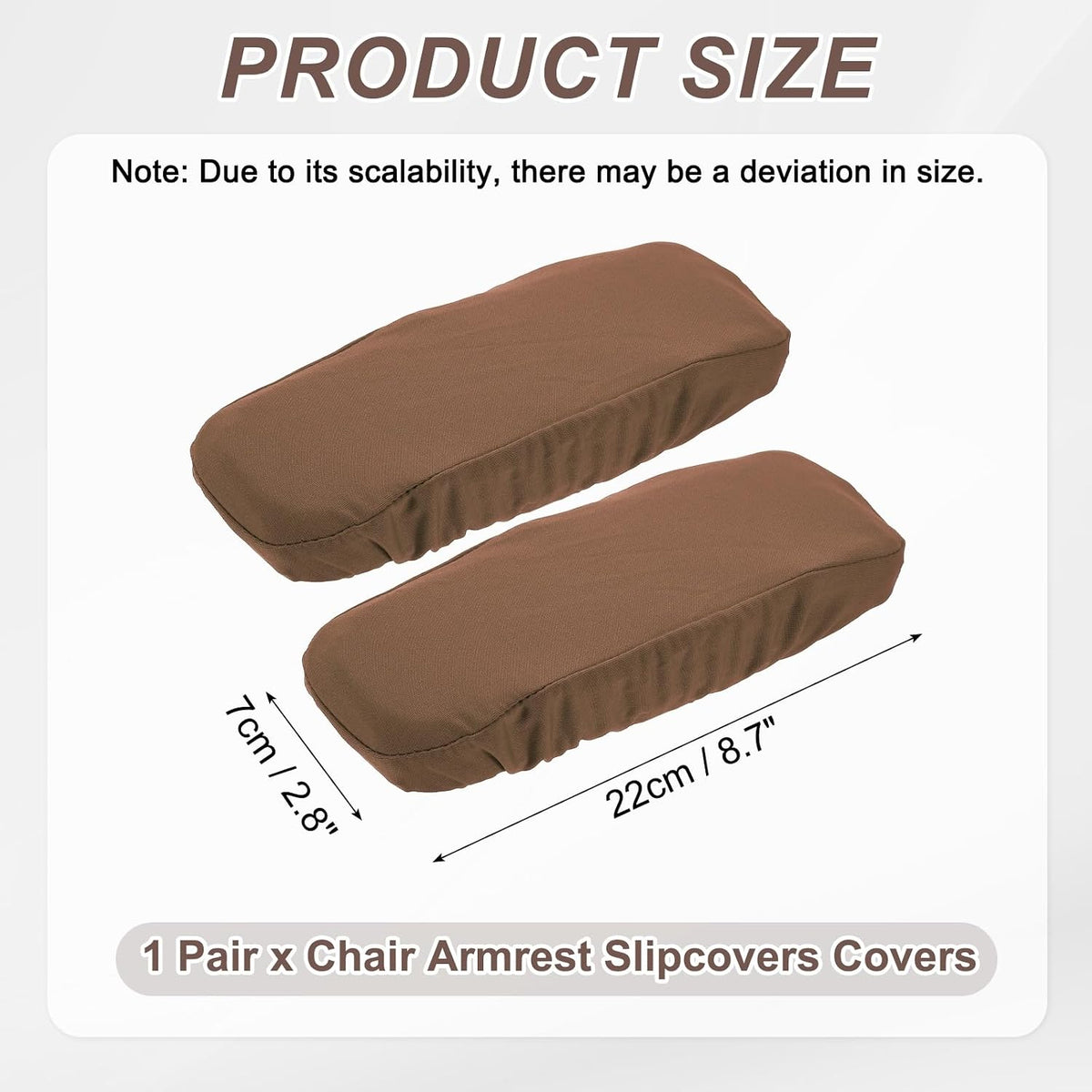 uxcell Chair Armrest Slipcovers Covers, 32 x 8cm Polyester Removable Seat Hand Rest Protector for Office Chairs Desk Chair(Dark Gray)