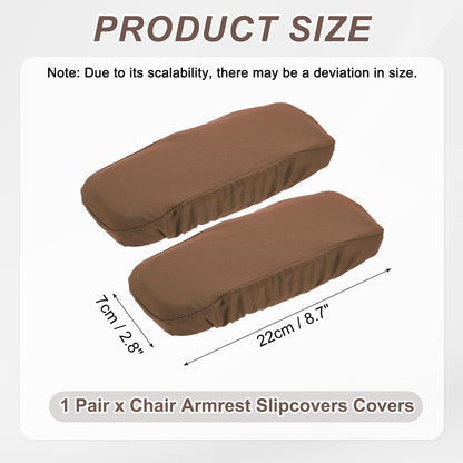 uxcell Chair Armrest Slipcovers Covers, 32 x 8cm Polyester Removable Seat Hand Rest Protector for Office Chairs Desk Chair(Dark Gray)