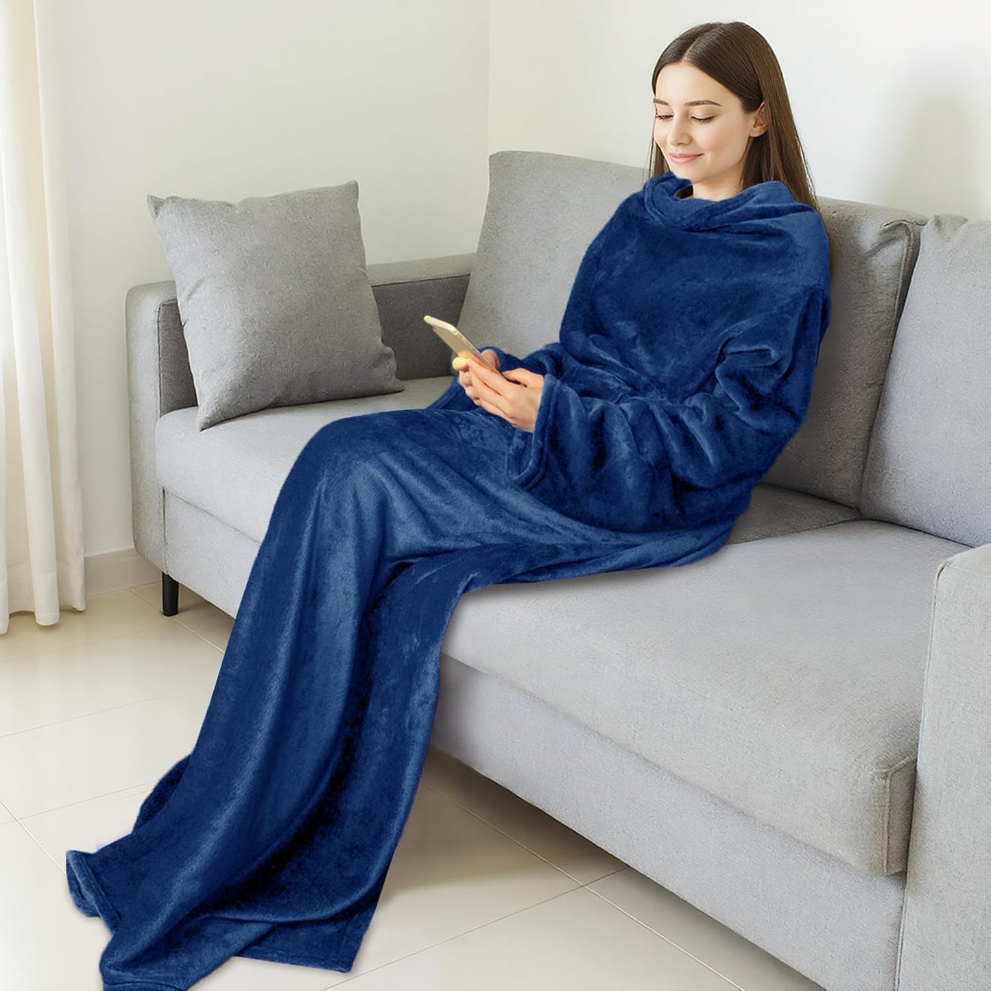 Catalonia Wearable Blanket with Sleeves for Women & Men, Fleece Wrap Throw | Cozy Sleeve Design for Hands-Free Comfort, Perfect for Reading, TV Time & Relaxing, Christmas & Birthday Gift