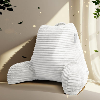 Hearth & Harbor Reading Pillow for Bed Adult – Back Pillow for Sitting in Bed, Standard Bed Pillows for Sitting Up in Bed, Foam Bed Chair Pillow, Stone Blue Bed Rest Pillow