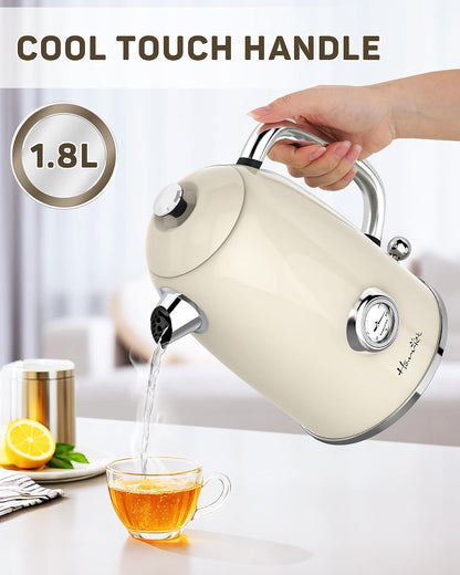 Harriet 61 oz Electric Kettle with Thermometer, Hot Water Pot, Retro