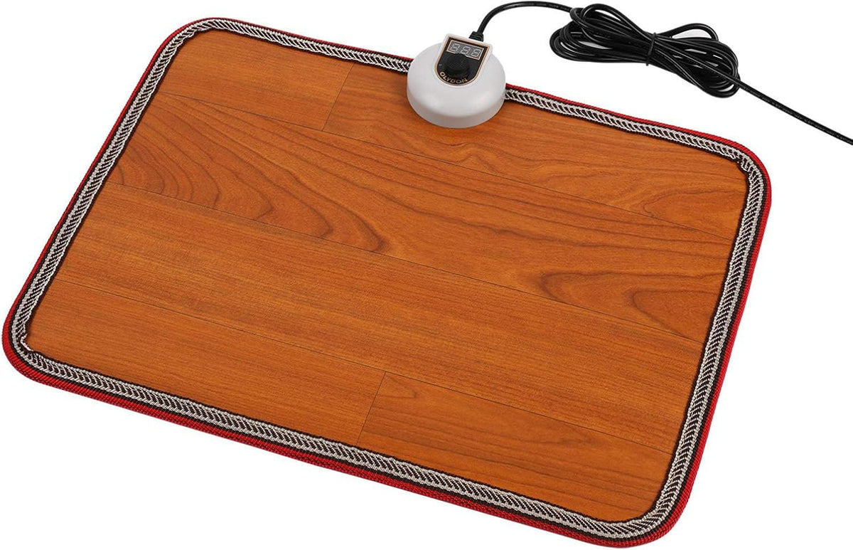 Electric Heated Floor Mats Under Desk, Heated Foot Warmer - 110v Toes Warming Heater for Office and Home(Stone Grain)