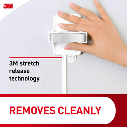 Command Large White Broom Grippers, 2 Broom Grippers, 4 Strips | Damage-Free Hanging Wall Mount Broom and Mop Holder, No Tools Holiday Cleaning Organizer, Holds up to 4 lb