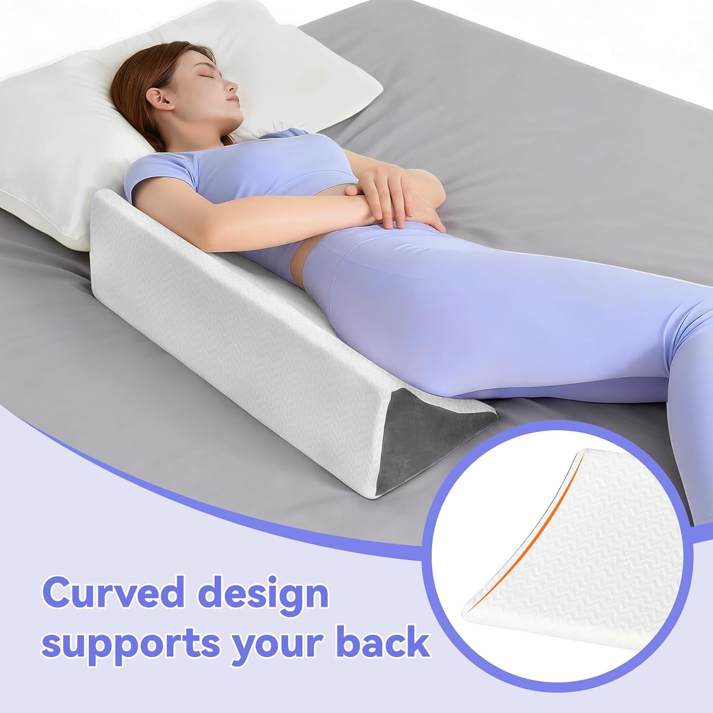 Vekkia Lumbar Support Pillow for Recliner, Ergonomic Back Support for Couch | Backrest Pillow, Improve Posture, Relieve Back Pain for Long Sitting & Elderly, for Armchair & Sofa, Removable Cover,Brown