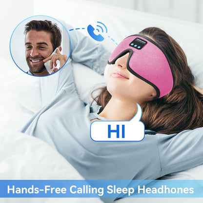 Sleep Headphones, Bluetooth 5.0 Wireless 3D Eye Mask, Lightimetunnel Washable Sleeping Headphones for Side Sleepers With Adjustable Ultra Thin Stereo Speakers Microphone Hands Free for Insomnia Travel