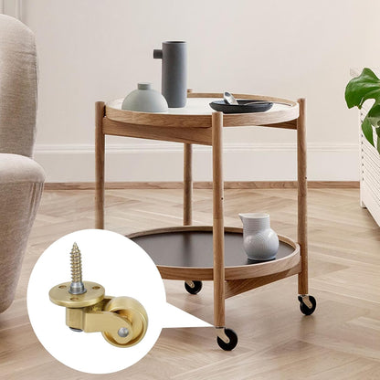 Semetall 4PCS Swivel Caster Wheels Square Cup Furniture Castors (Bronze) | 150kg Load Capacity, with Screws for Piano Feet, Sofa, Table, 1.02 Inch (26mm) Wheels