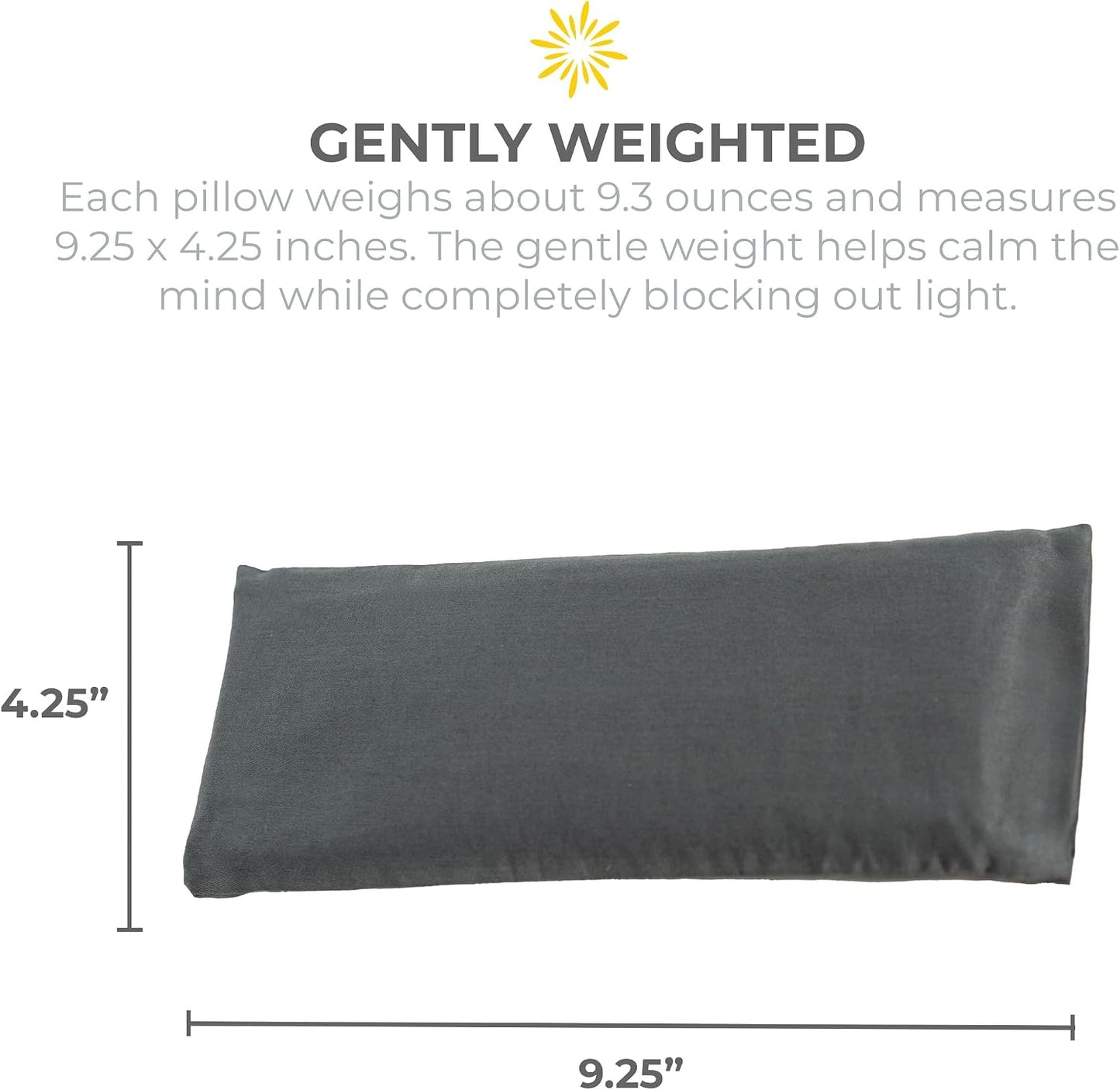 4-Pack Unscented Sateen Eye Pillows, Low-Luster, 9’’ x 4’’ Flaxseed Weighted Eye Mask for Sleeping, Hot or Cold Therapy for Relaxation, Migraine, and Headache, Assorted