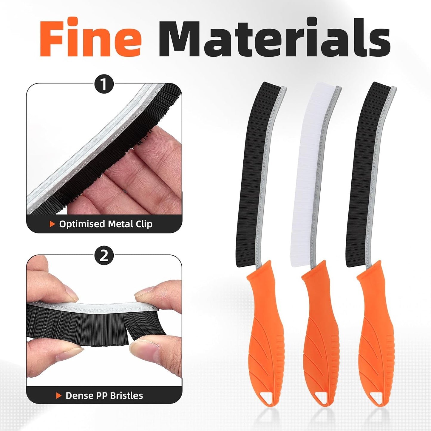 FOOGWEE Hard Bristle Crevice Cleaning Brush - Cleaning Tools for Household Use, Multifunctional Gap Cleaning Supplies for Kitchen, Bathroom, Toilet, Window, Vehicle, Faucets, Grout, Home (Black)