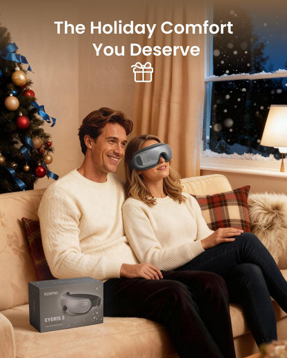 RENPHO Eyeris 3 Eye Massager with Heat and Cooling, Massaging Eye Mask | Voice Control, Vibration & Compression Massager for Dry Eyes & Head Tension, FSA Eligible HSA, Gifts for Women & Men