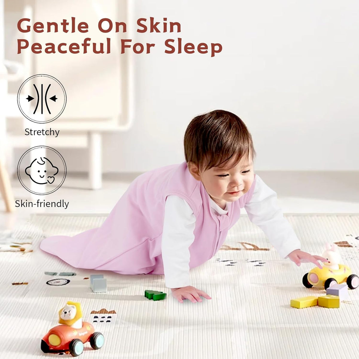 Baby Sleep Sack 0-6 Months, 100% Cotton Wearable Blanket, 0.5 Tog, 3 Pack
