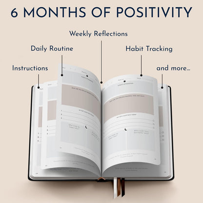 Gratitude Journal for Men, 6-Month Guided Daily Prompts, Fabric Hardcover