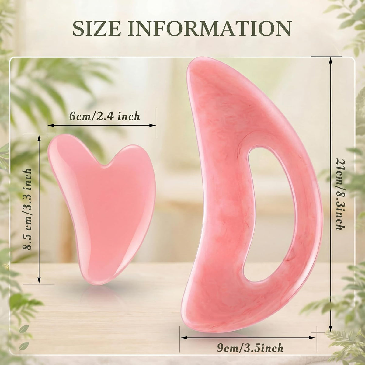 BBTO 2 Pcs Gua Sha Tools Body Scraper with Grip Facial Massage, Clear