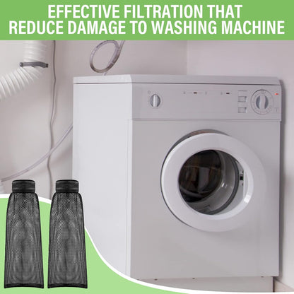 Shappy 24 Pack Washing Machine Lint Traps with Cable Ties (White) | Nylon Mesh Lint Traps, Hair & Pet Hair Filter, Easy Drain Hose Installation with Cable Ties, Fits Most Washing Machines