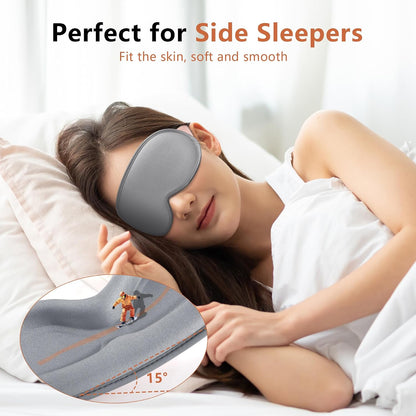 Sleep Mask for Side Sleeper Women Men, Eye Mask for Sleeping Light Blocking, 3D Contoured Cup Sleeping Mask, Soft Breathable Sleep Eye Mask with Adjustable Elastic Strap for Travel (Pastel Blue)