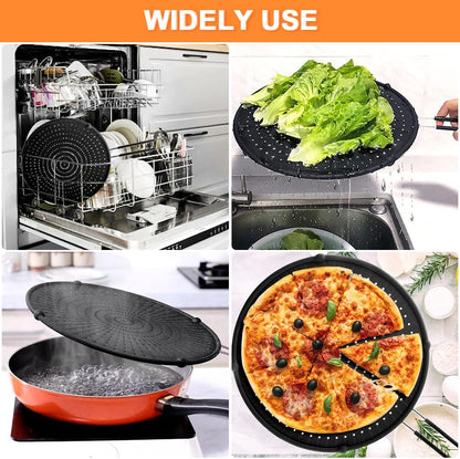 Silicone Splatter Screen for Frying Pan,Grease Splatter Guard,Heat-Resistant Splatter Guards for Cooking,Dishwasher Safe (9.8", 11.4", 13")