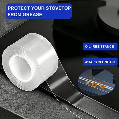 Window Sealing Tape 2 Inch x 33 Ft Transparent Window Insulation Waterproof Nano Draft Isolation Tape Clear Weather Stripping Caulk Tape for Window and Bathroom Shower Glass Side Gaps