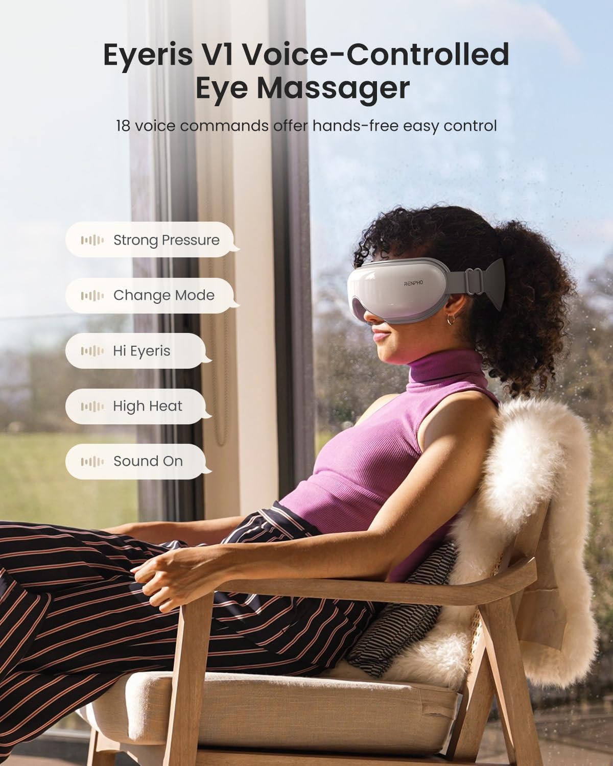 RENPHO Eyeris 1 Eye Massager with Heat, Heated Massage Eye Mask