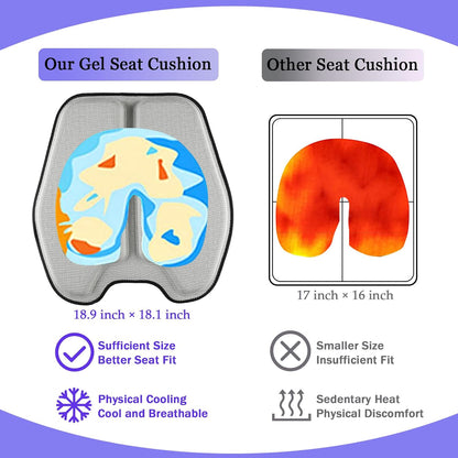 Soft Thin Gel Seat Cushion with 1 Inch Gel - Sciatica Relief