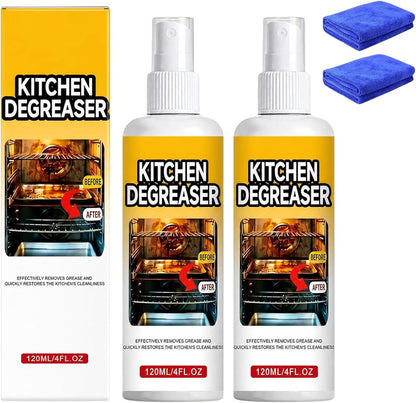 2PCS Barbecue Heavy Duty Degreaser Spray for Grill & Oven | Fast-acting grill cleaning spray, removes baked-on grease, for grills, air fryers, ovens, kitchen & patio, outdoor use