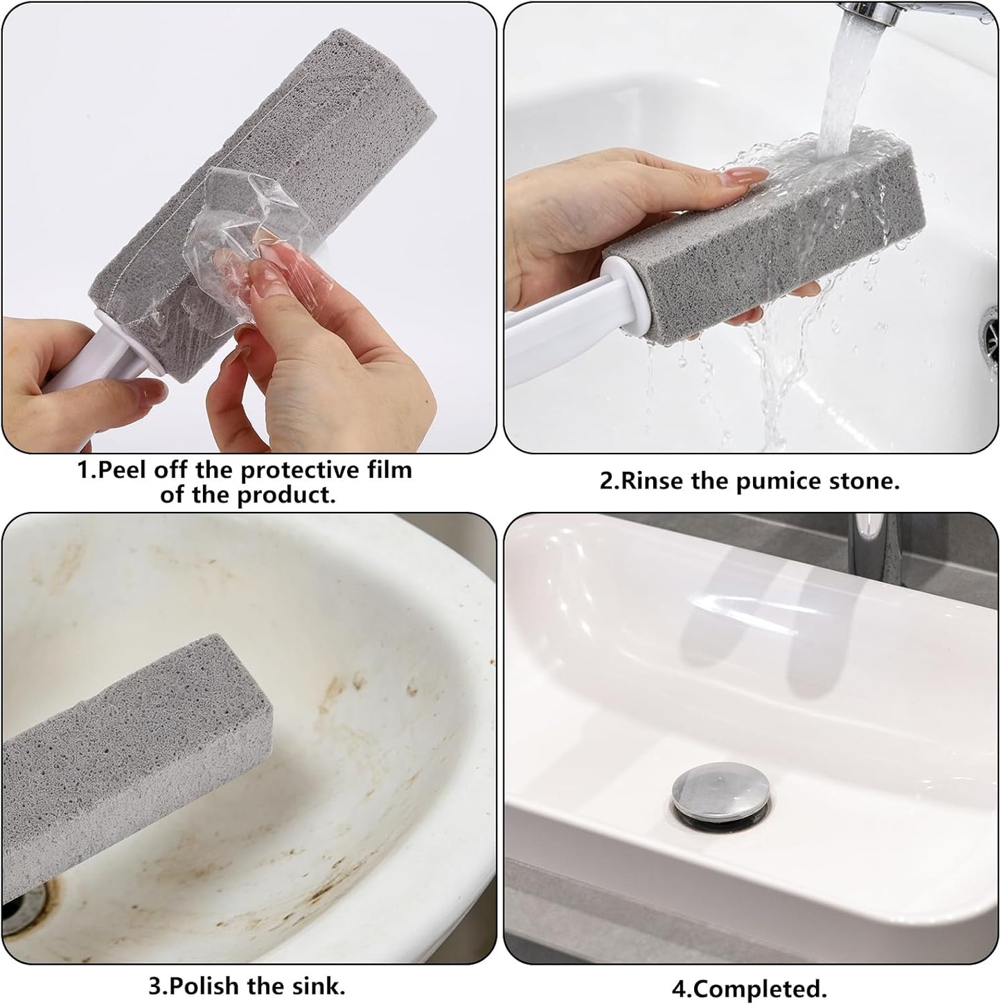 LoveBB 7 Pack Pumice Stone for Toilet Cleaning, Pumice Stick with Handle for Removing Bowl Ring, Toilet, Bathroom, Pool