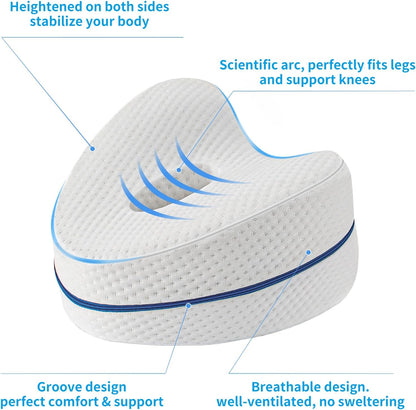 Vertdens Leg Pillow, Knee Pillow for Side Sleepers, Leg Pillows for Sleeping, Knee Cushion for Sleeping,Suitable for Relieving Leg, Back, Knee Pain