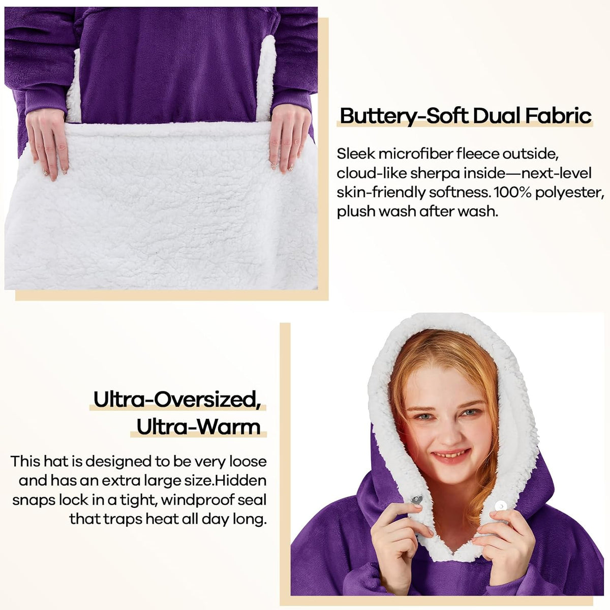 yescool Wearable Blanket Hoodie as Christmas Birthday Gifts for Women Mom - Colors A
