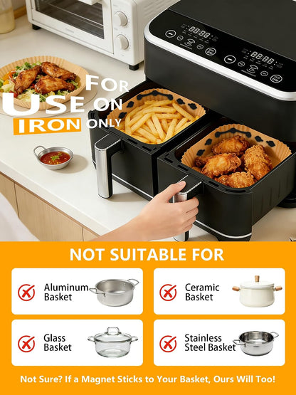 12PCS Air Fryer Liner Magnets with Silicone Clips (Red) | Heat-Resistant Silicone Air Fryer Magnet Holders Secure Parchment Paper Liners Firmly to Prevent Folding & Burning