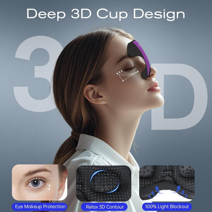 Sleep Mask with Bluetooth 5.4 Headphones, Removable 3D Eye Cups, Timing Sleeping Headphones for Side Sleepers, Wireless Music Eye Mask Speakers for Men, Women, Tech Gifts, Pink