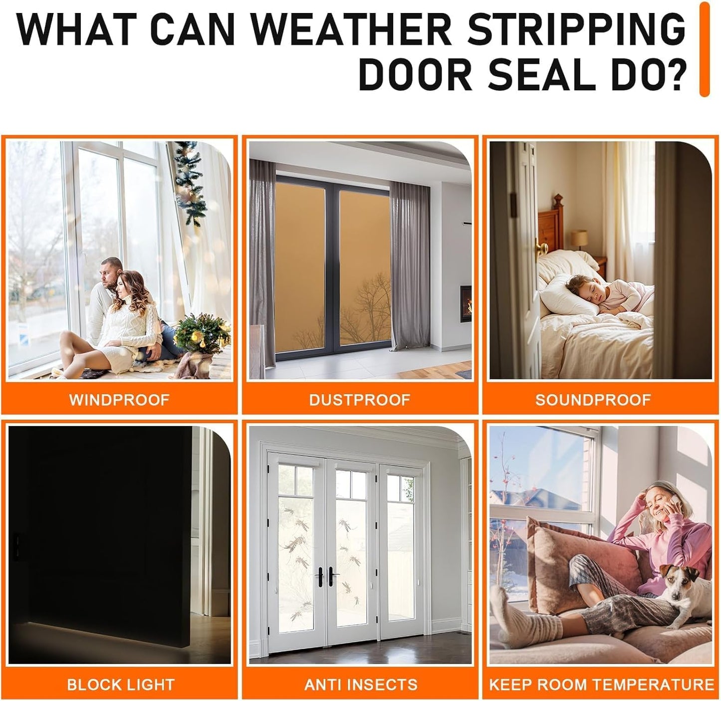 Black Rubber Weather Stripping Door Seal Strip, D Shape Door Weather Seal Strip, Self-Adhesive Soundproofing Frame Insulation Tape for Doors Frame/Window Seal,Blocks Cold Drafts Noise