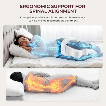 Knee Pillow for Side Sleepers, Alignment Pillow for Side Sleepers, Relief Hip & Sciatica Pain, Nourial Pillow Between Legs for Pregnant Women and Seniors (Grey)